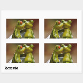 Happy Frogs Rechteckiger Aufkleber (Blatt)