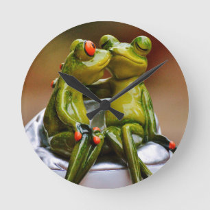 Happy Frogs Runde Wanduhr