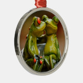 Happy Frogs Silbernes Ornament (Rechts)