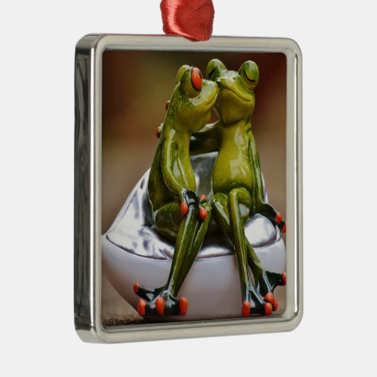 Happy Frogs Silbernes Ornament (Rechts)