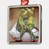Happy Frogs Silbernes Ornament (Links)
