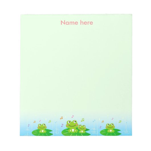 Happy Frogs Simple Notepad Notizblock (Vorderseite)