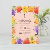 Happy Fruit zum Geburtstag Einladung (Stehend Vorderseite)