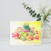 Happy fruits Postcard Postkarte (Stehend Vorderseite)