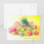 Happy fruits Postcard Postkarte (Vorne/Hinten)