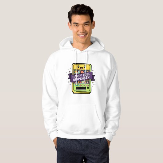 Happy Fuel Dispenser | Cute Vending Machine Snack Hoodie (Vorne ganz)