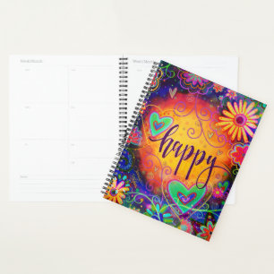 Happy Fun Color Hearts Blume Inspiration Planer