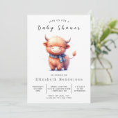 Happy Fun Simple Cow Baby Dusche Einladung (Stehend Vorderseite)