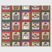 Happy Fun Snowmen | Weihnachten Geschenkpapier (Flach)