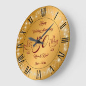 Happy Funkelnd Customize Gold 50 Jahre alt Große Wanduhr (Winkel)