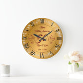 Happy Funkelnd Customize Gold 50 Jahre alt Große Wanduhr (Zuhause)