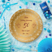 Happy Funkelnd Customize Gold 50 Jahre alt Pappteller (Party)