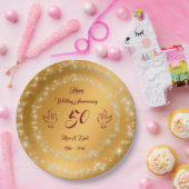 Happy Funkelnd Customize Gold 50 Jahre alt Pappteller (Party)