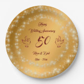 Happy Funkelnd Customize Gold 50 Jahre alt Pappteller (Vorderseite)