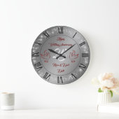 Happy Funkelnd Customize Silver 25 Jahre alt Große Wanduhr (Zuhause)