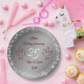 Happy Funkelnd Customize Silver 25 Jahre alt Pappteller (Party)