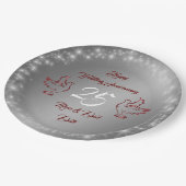 Happy Funkelnd Customize Silver 25 Jahre alt Pappteller (Schrägansicht)