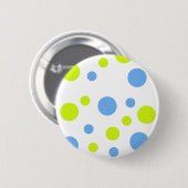 Happy Funky Yellow Blue Bubbles Button (Vorne & Hinten)