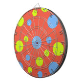 Happy Funky Yellow Blue Bubbles Dartscheibe (Vorderseite rechts)