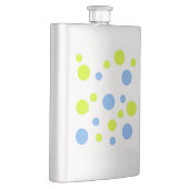 Happy Funky Yellow Blue Bubbles Flachmann (Rechts)