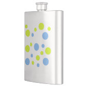 Happy Funky Yellow Blue Bubbles Flachmann (Links)