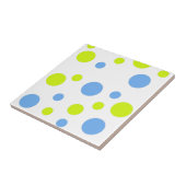 Happy Funky Yellow Blue Bubbles Fliese (Seite)