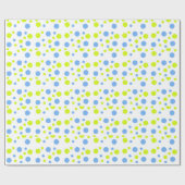 Happy Funky Yellow Blue Bubbles Geschenkpapier (Flach)