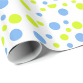 Happy Funky Yellow Blue Bubbles Geschenkpapier (Rolleneckpunkt)