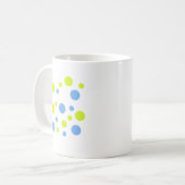 Happy Funky Yellow Blue Bubbles Kaffeetasse (Vorderseite Links)