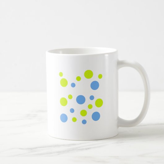 Happy Funky Yellow Blue Bubbles Kaffeetasse (Rechts)
