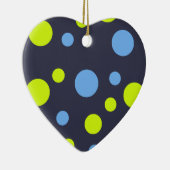 Happy Funky Yellow Blue Bubbles Keramik Ornament (Rechts)