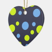 Happy Funky Yellow Blue Bubbles Keramik Ornament (Links)