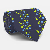 Happy Funky Yellow Blue Bubbles Krawatte (Gerollt)