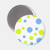 Happy Funky Yellow Blue Bubbles Magnet (Vorderseite/Rückseite)