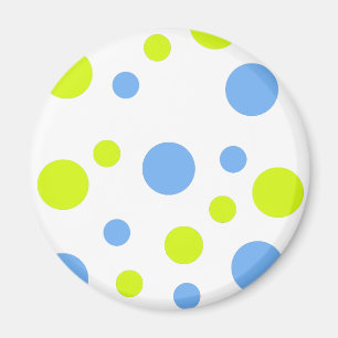 Happy Funky Yellow Blue Bubbles Magnet