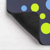 Happy Funky Yellow Blue Bubbles Mousepad (Ecke)