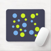 Happy Funky Yellow Blue Bubbles Mousepad (Mit Mouse)
