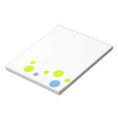 Happy Funky Yellow Blue Bubbles Notizblock (Rotiert)