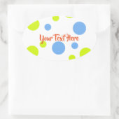 Happy Funky Yellow Blue Bubbles Ovaler Aufkleber (Tasche)
