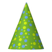 Happy Funky Yellow Blue Bubbles Partyhütchen (Links)