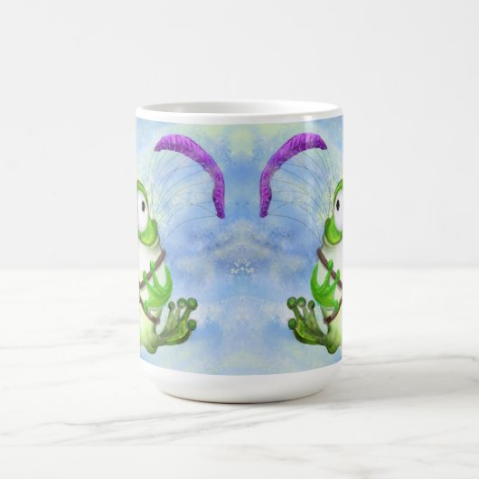 Happy Funny Frog Paraglider Tasse (Mittel)