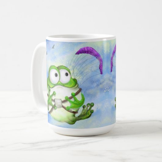 Happy Funny Frog Paraglider Tasse (Vorderseite Links)