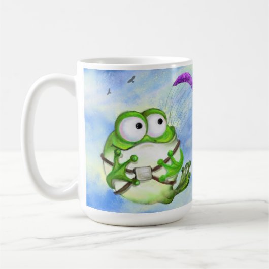 Happy Funny Frog Paraglider Tasse (Links)