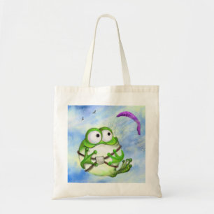 Happy Funny Frog Paraglider Tote Tag Tragetasche