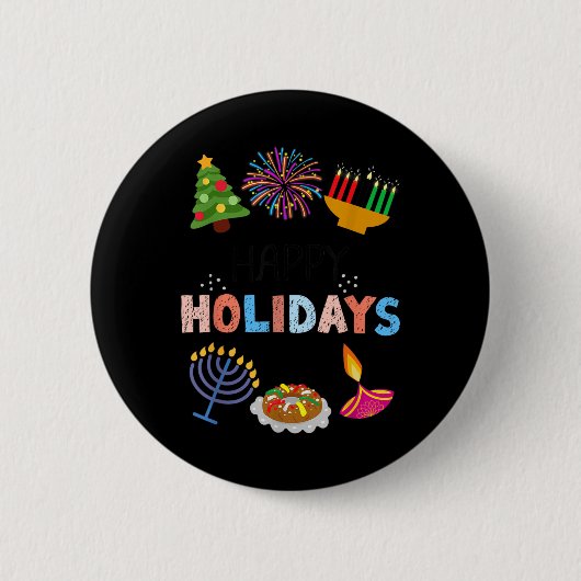 Happy Funny Holidays Diwali Kwanzaa Hanukkah Chris Button (Vorderseite)