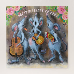 Happy Funny Mouse Band Puzzle Ihren Text / Namen