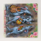 Happy Funny Mouse Band Puzzle Ihren Text / Namen (Horizontal)
