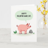 Happy Funny Pig Valentinswine Day Card Karte (Gelbe Blume)