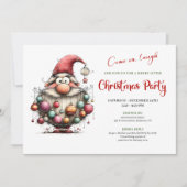 Happy Funny Santa Red and Green Festive Party Einladung (Vorderseite)