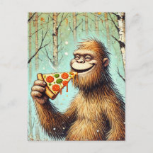 Happy Funny Sasquatch und die Pizza